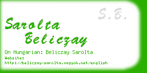 sarolta beliczay business card